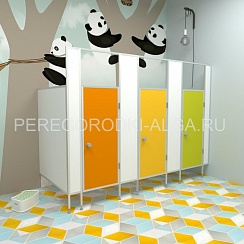 Фотография Детские cантехнические туалетные перегородки 3 кабины (каркас профиль)